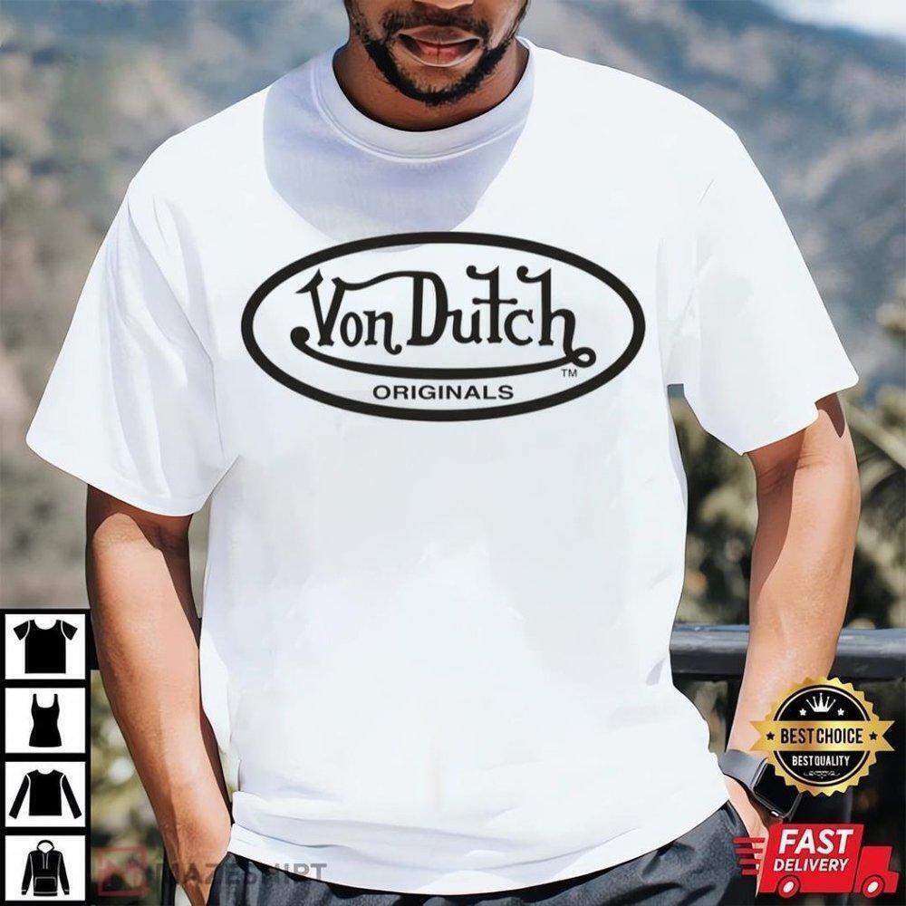 Von Dutch Eye White Unisex Tee Music Lover Gift Gift For Fans
